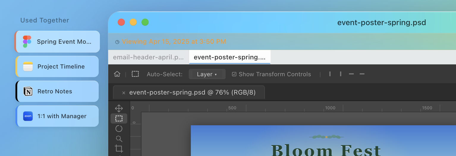 Contextual Linking — files forming connections based on usage patterns