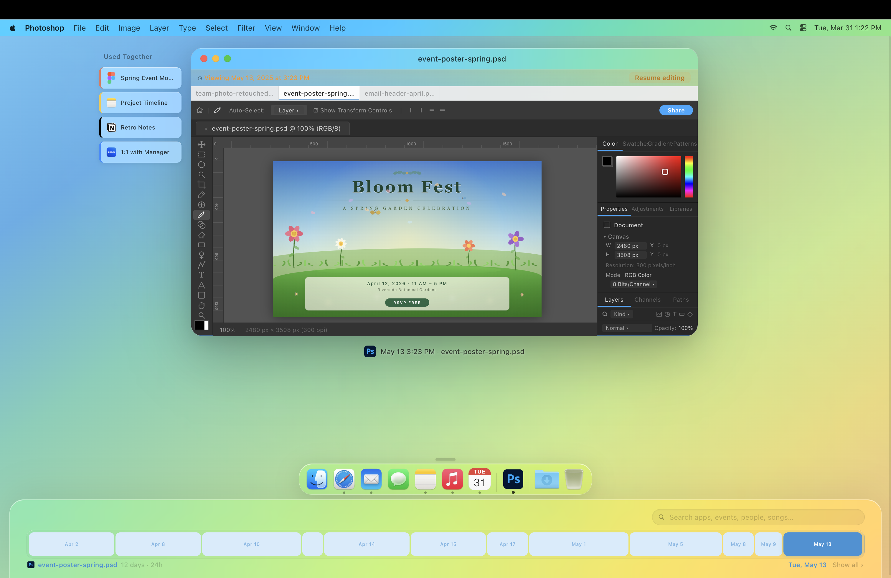 Documents as Living Entities — showing version history within a single document