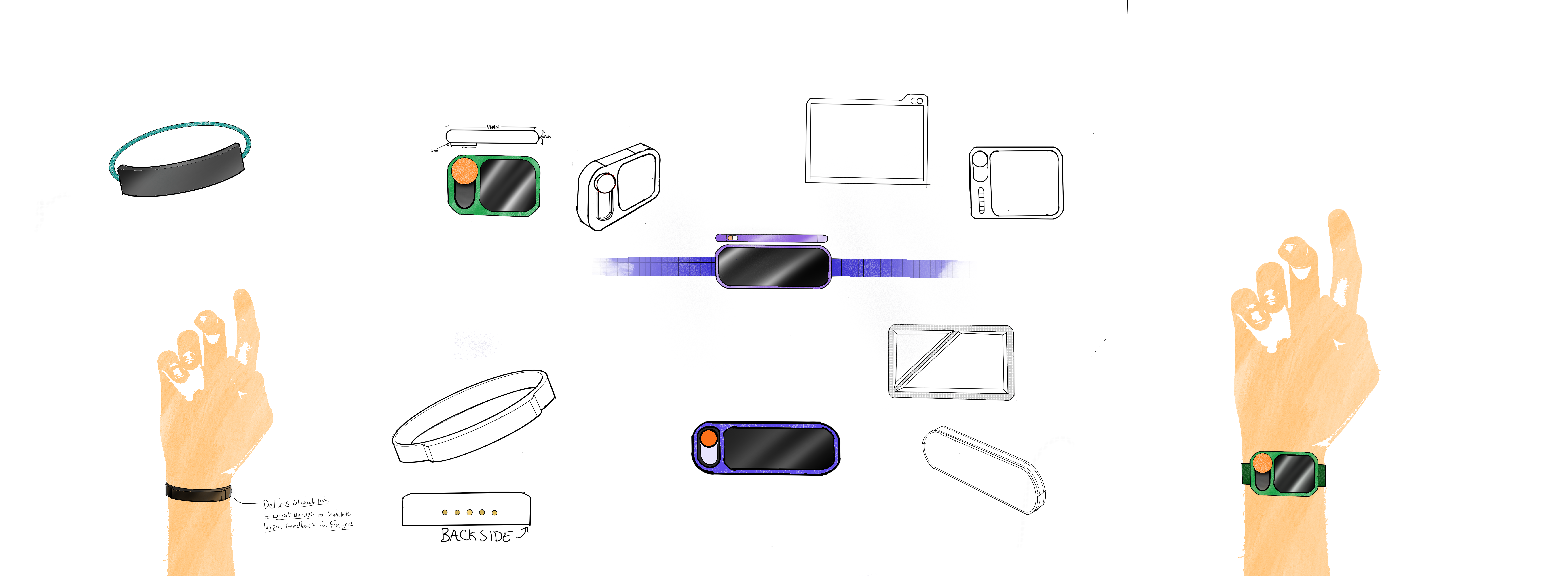 Conceptual sketches exploring haptic interface design