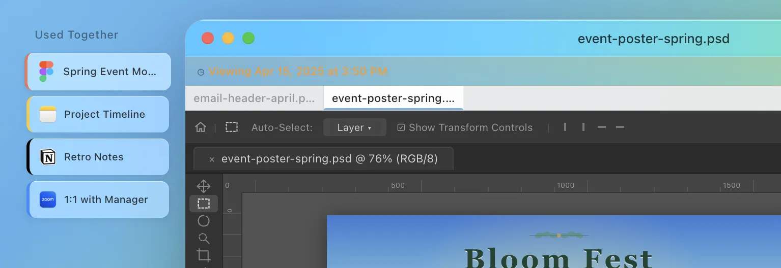 Files connected by how often they are used together
