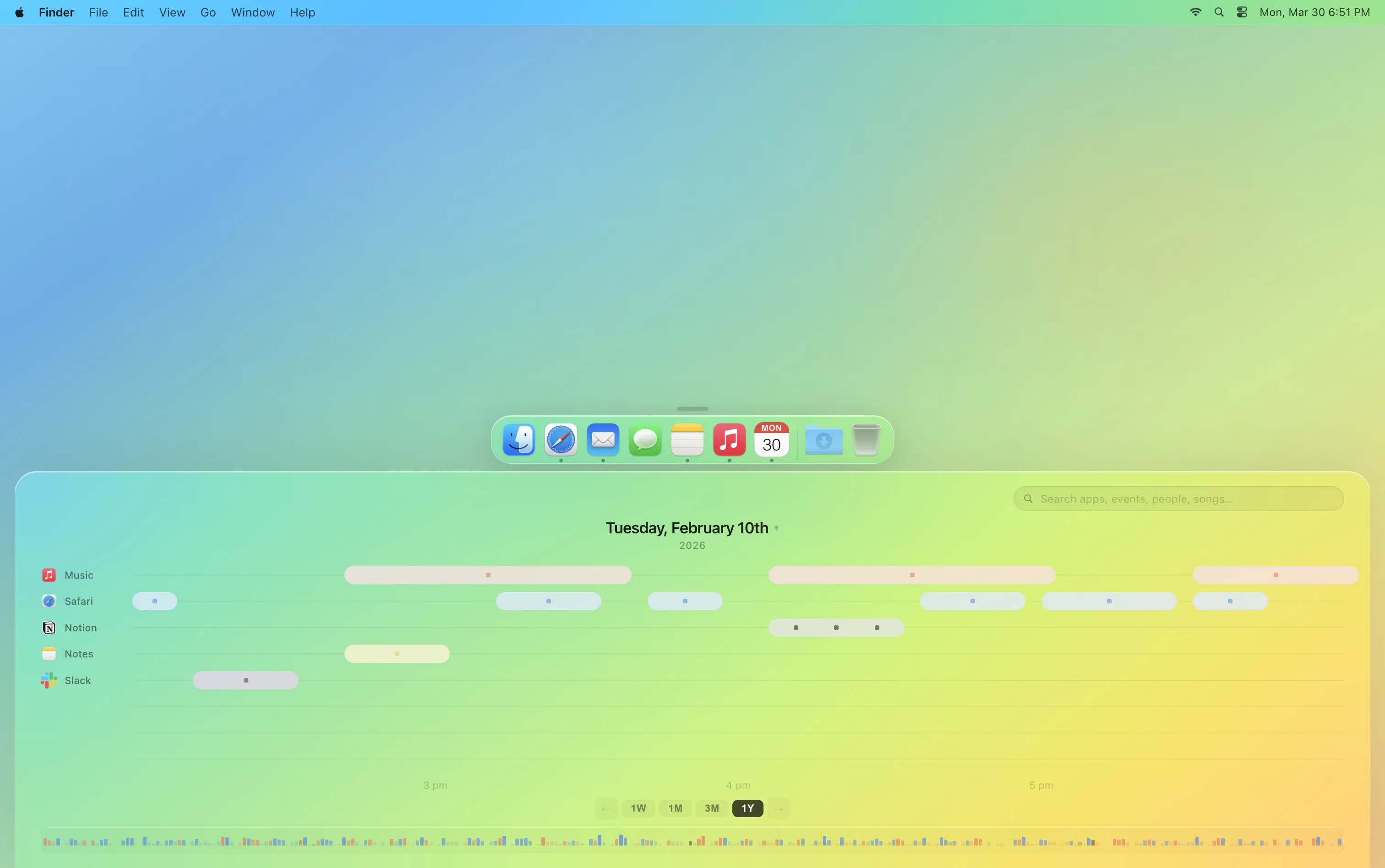 macOS Timeline interface
