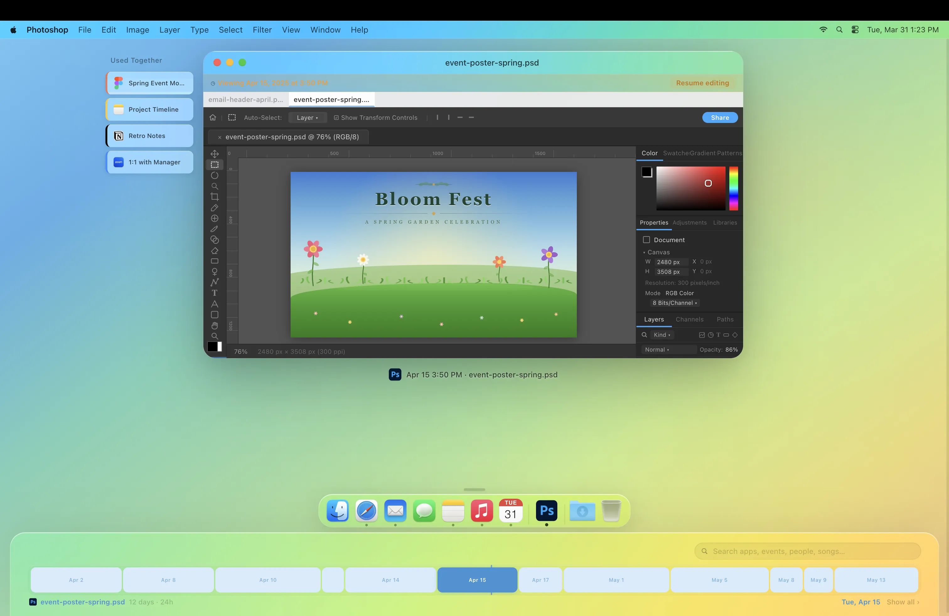 Documents as Living Entities — timeline view of document evolution